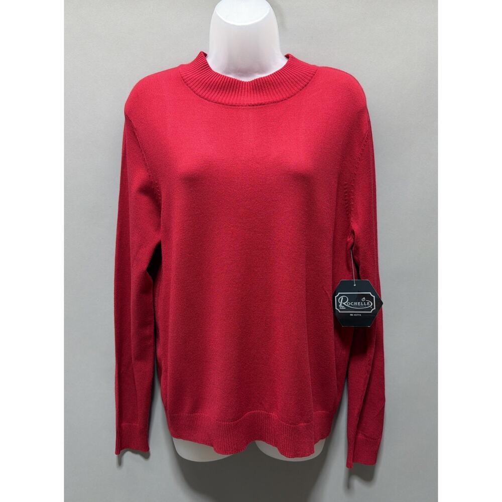 Vintage Rochelle California Red Mock Neck Long Sleeve sweater - size Small New